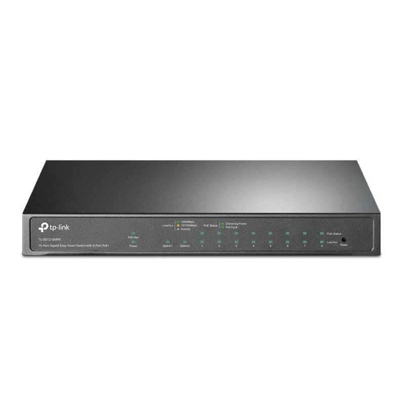 Switch inteligente PoE gerenciável TP-Link 1210 de 10 portas