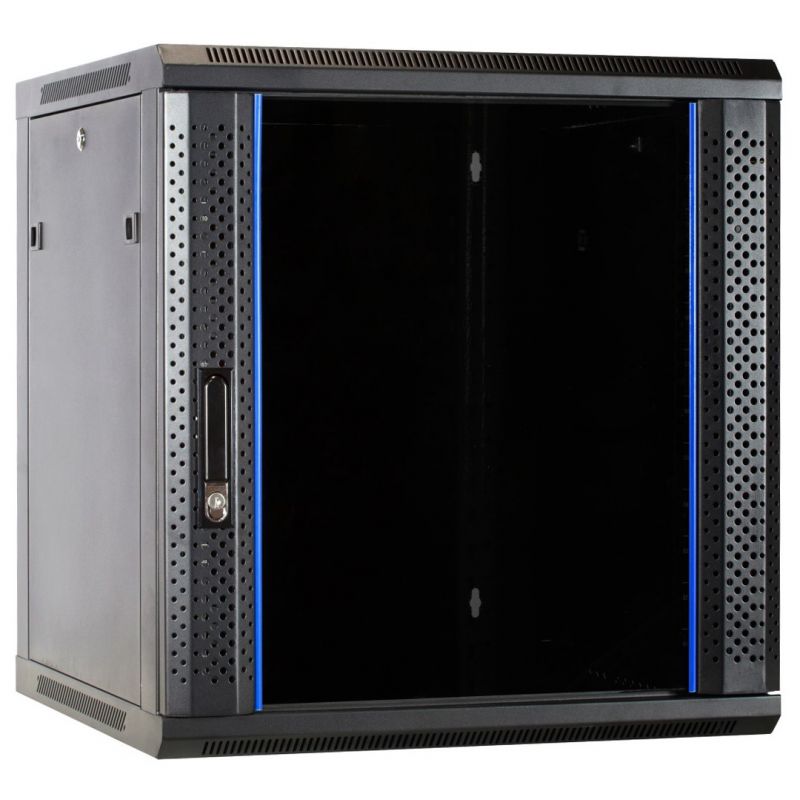 Armário de parede 12U com porta de vidro 600x600x635mm (LxPxA)