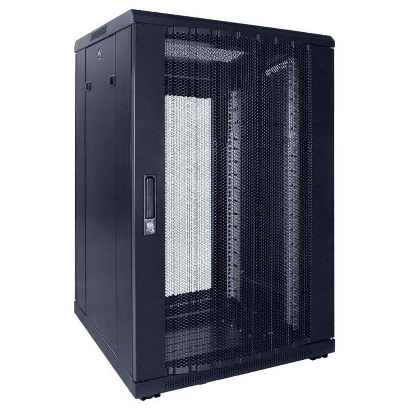 Armário para servidor 18U com porta perfurada 600x600x1000mm (LxPxA)