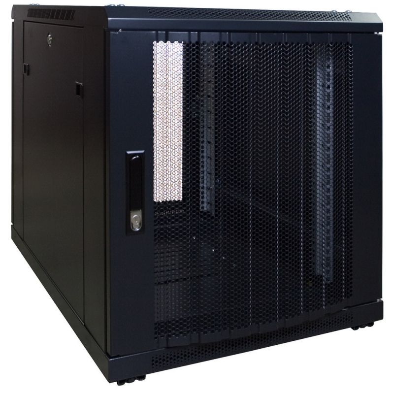 Caixa para mini servidor 12U com porta perfurada 600x600x720mm (LxPxA)