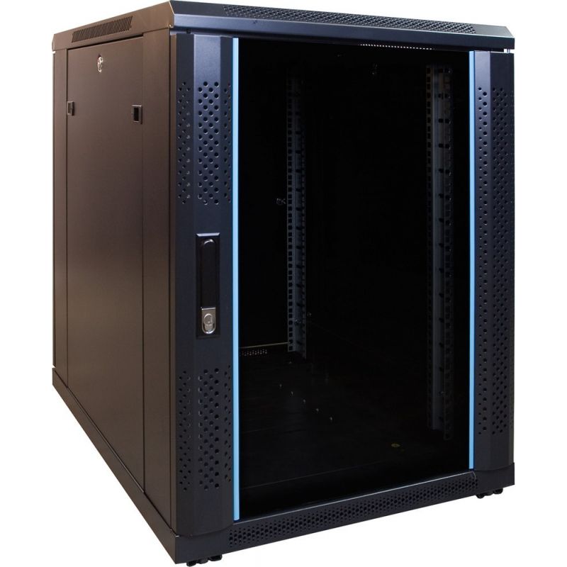 Caixa para mini servidor 15U com porta de vidro 600x600x860mm (LxPxA)