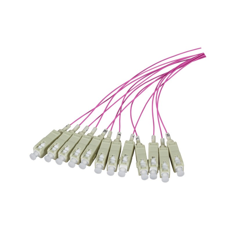 Rabo em fibra de vidro OM4 roxo LC - 12 peças