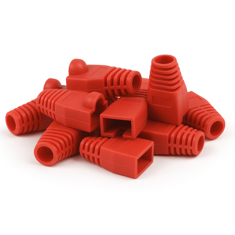 DANICOM Viga de cabos RJ45 vermelha - 10 unid.