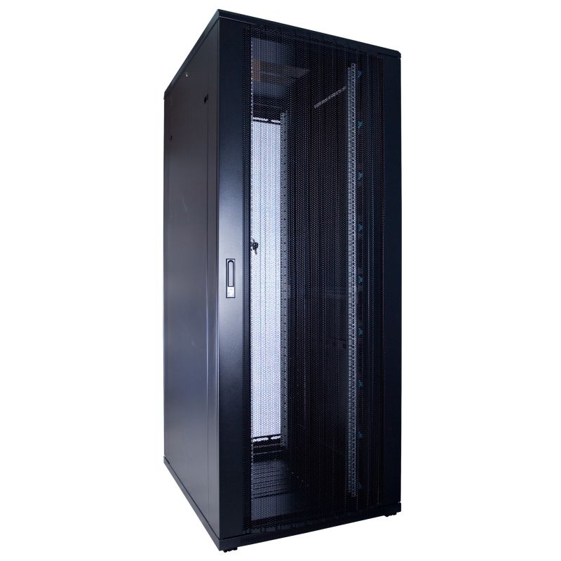 Armário para servidor 47U com porta perfurada, dimensões: 600x800x2200mm (LxPxA)