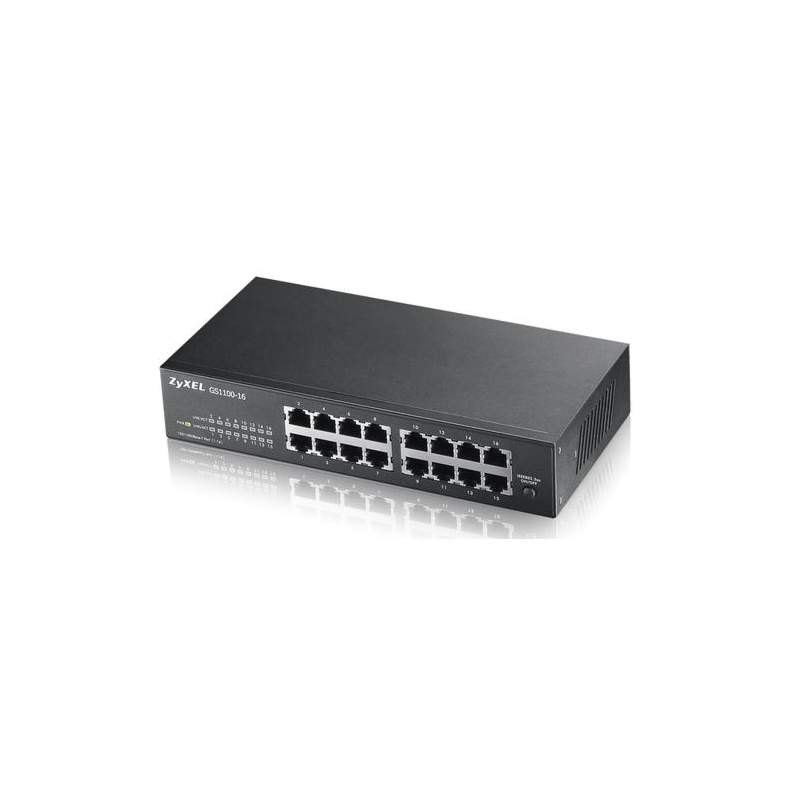 Switch não gerenciável Zyxel GS1100 de 16 portas