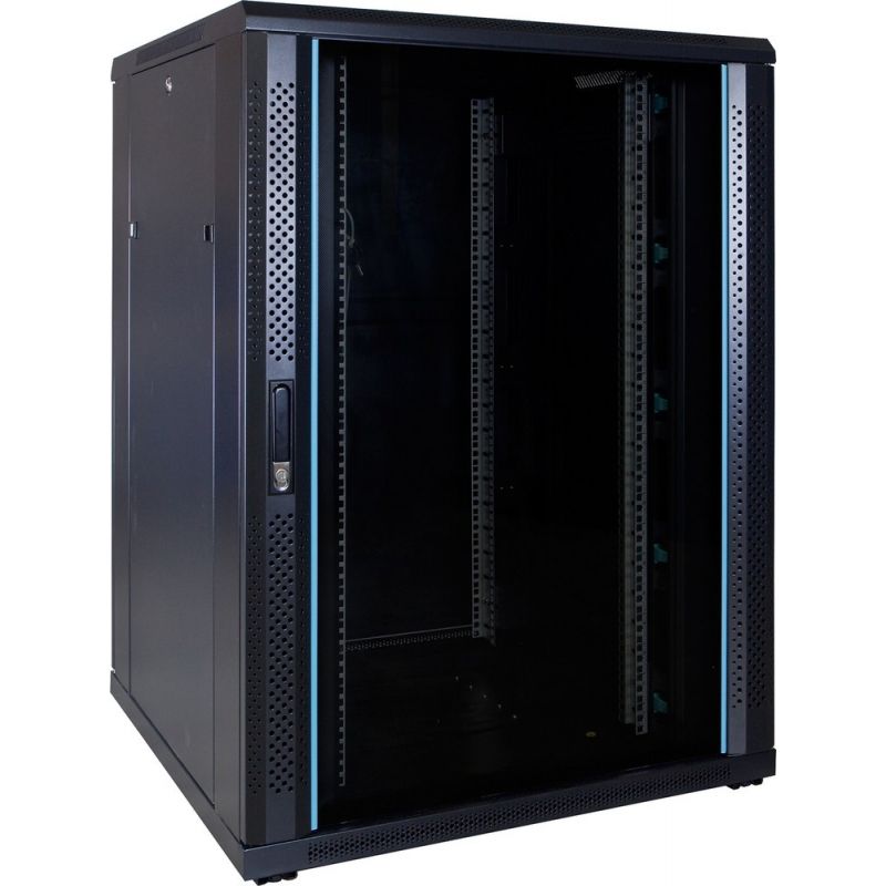 Armário para servidor 22U com porta de vidro 800x800x1200mm (LxPxA)