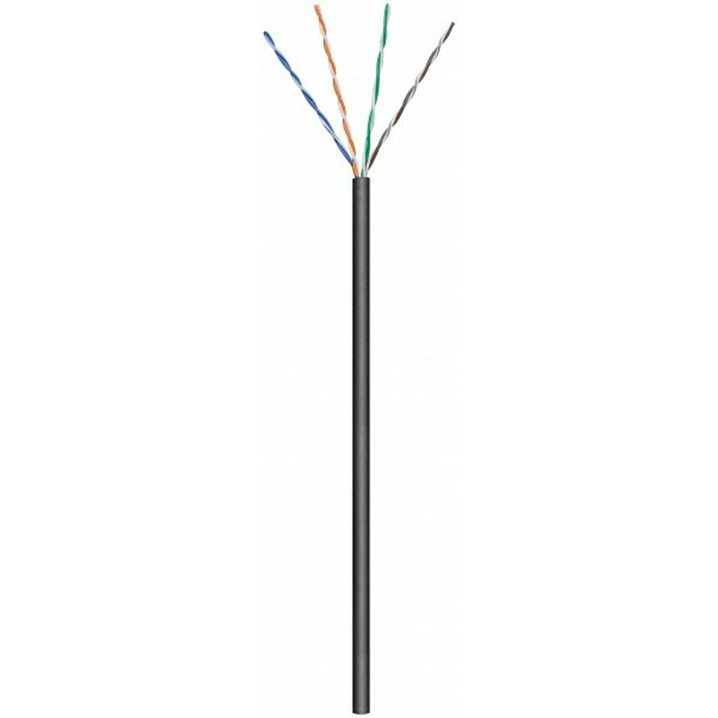 Cabo CAT5e U/UTP de 100m em bobine, flexível, preto, com revestimento CCA. 