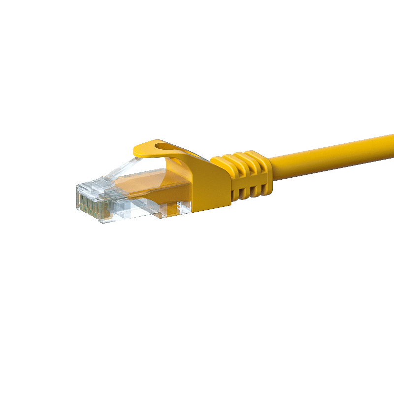 Cabo de rede UTP CAT5e de 1 m, amarelo - 100% cobre