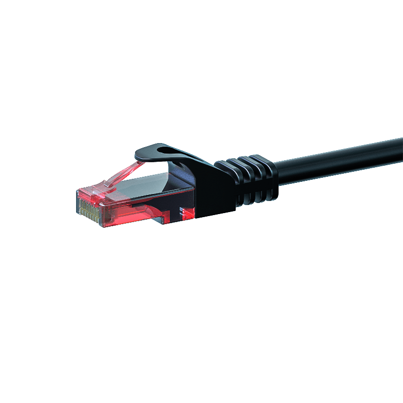 Cabo de rede UTP CAT6 de 0,25 m preto - 100% cobre