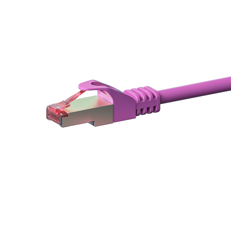 Cabo de rede CAT6 S/FTP (PIMF) de 1 m cor-de-rosa 