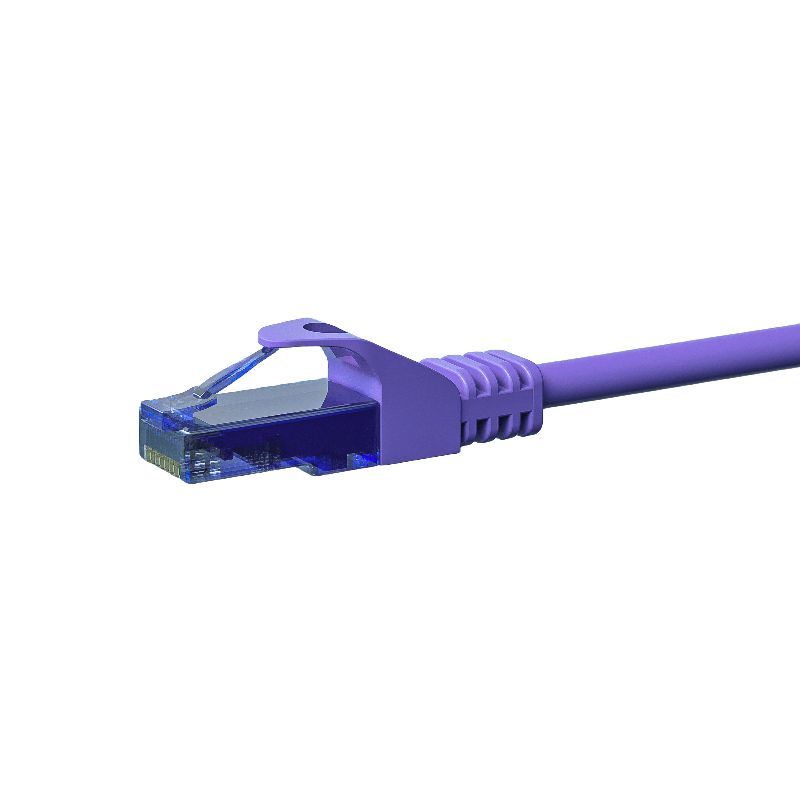Cabo de rede UTP CAT6a de 0,25 m em roxo - 100% cobre