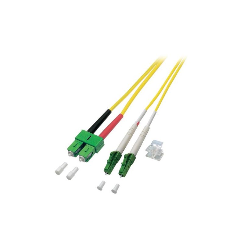 Cabo de fibra ótica duplex OS2 LC/APC-SC/APC 0,50m