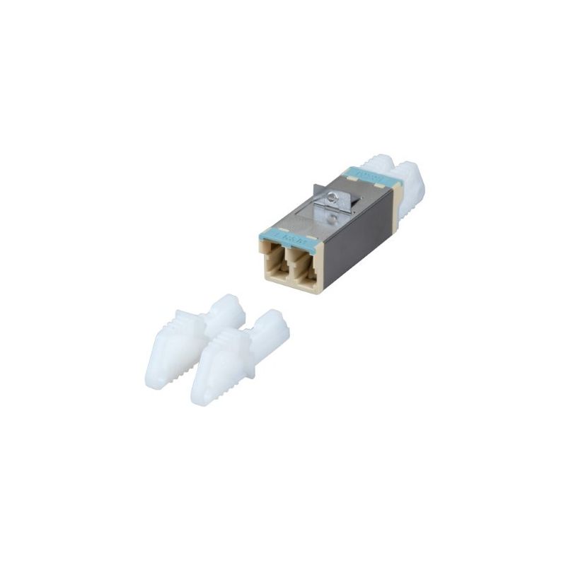 Acoplamento multimodo E2000-E2000 duplex turquesa