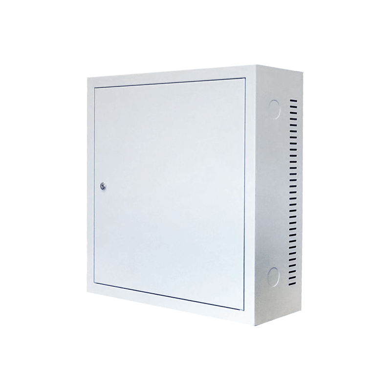 Armário de parede 3U com porta metálica de 185 mm de profundidade, branco.