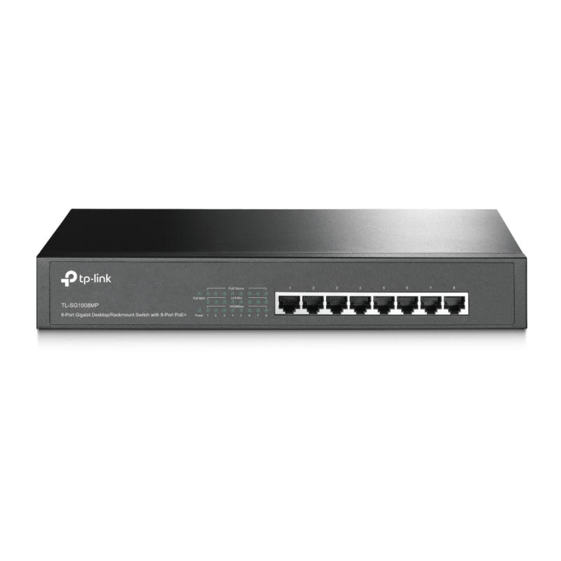 Switch PoE não gerido TP-Link SG1008MP de 8 portas