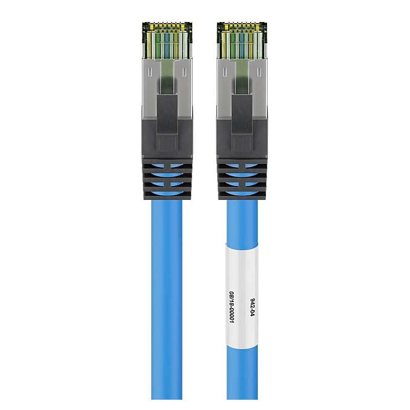 Cabo de rede Cat8 S/FTP (PIMF) de 1 m, azul
