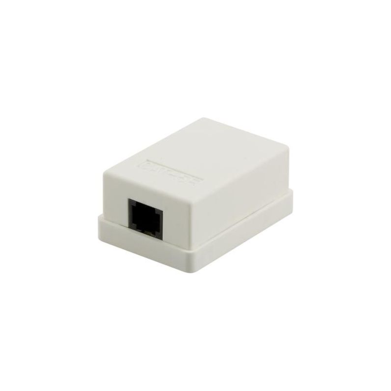 Caixa de montagem superficial CAT5e UTP de 1 porta, cor marfim