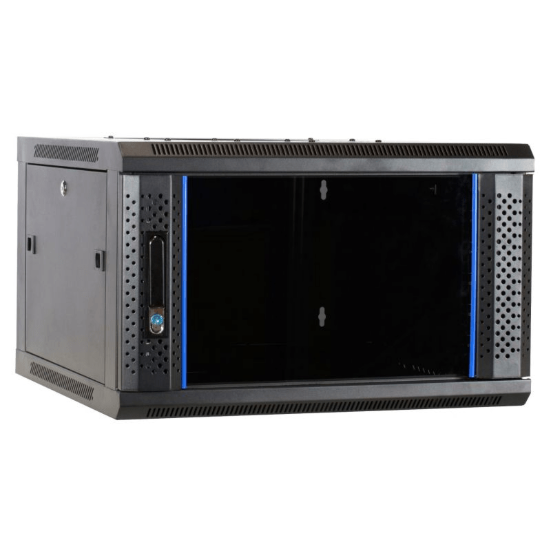 Armário de parede 4U com porta de vidro 600x600x280mm (LxPxA)