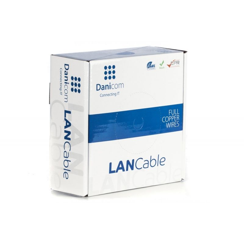 Cabo DANICOM CAT5E UTP de 50m em rolo flexível - PVC (Fca)