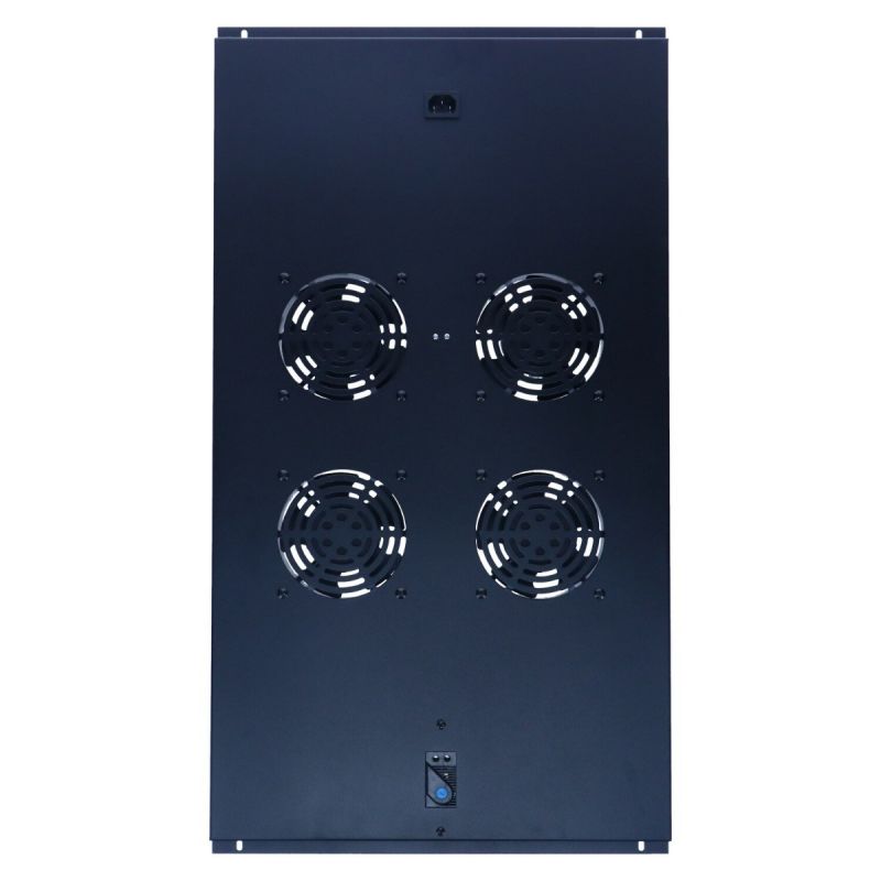Kit de ventoinhas com 4 ventoinhas e termóstato, adequado para caixas de servidores com 1000 mm de profundidade.