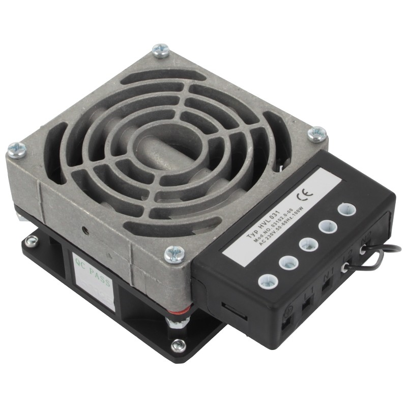 Aquecedor para armários exteriores de 100W com ventilador