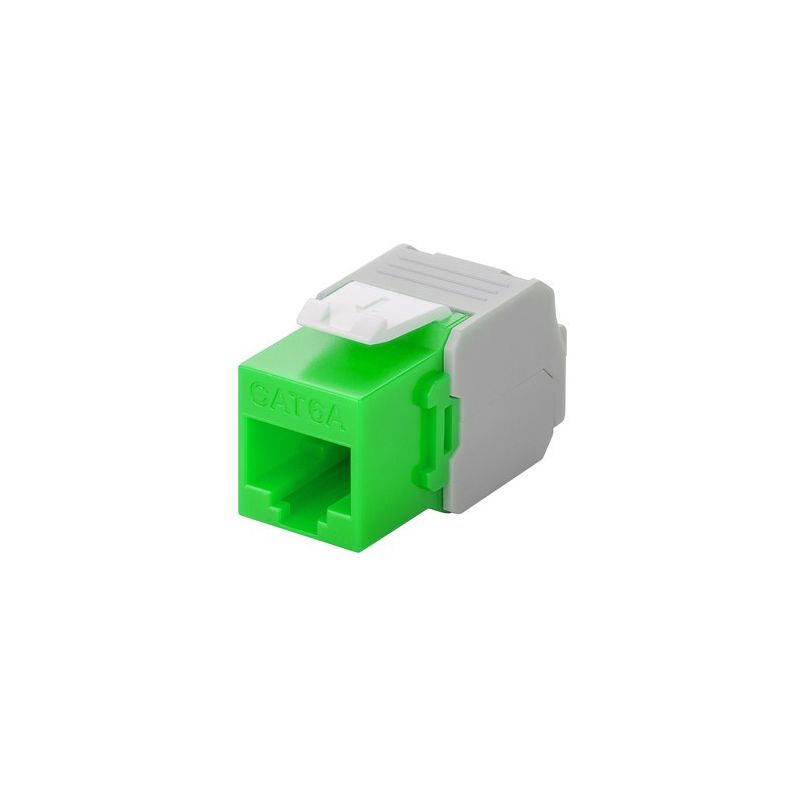 Conector Keystone UTP CAT6a - Sem ferramentas - Verde