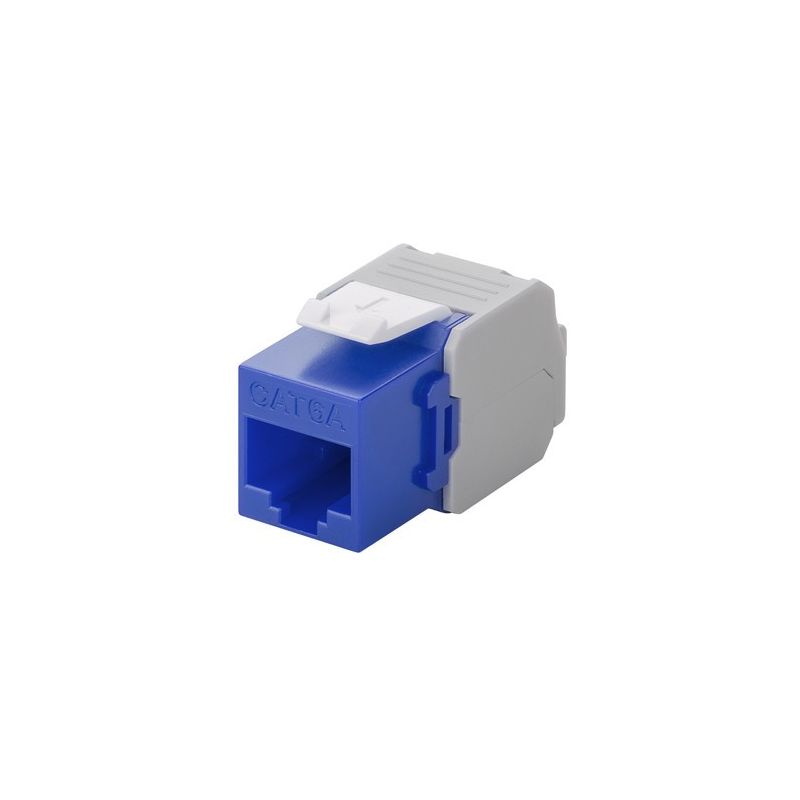 Conector Keystone UTP CAT6a - Sem ferramentas - Azul