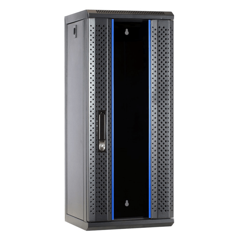 Armário para servidor de 10 polegadas e 15U com porta de vidro, dimensões 312x310x752mm (LxPxA)