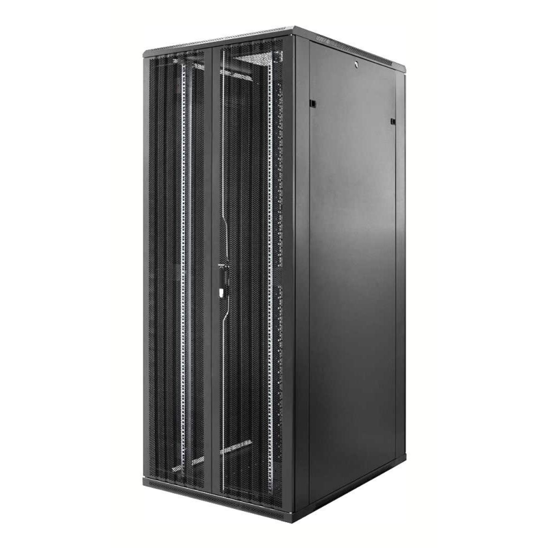 Armário para servidor 47U com portas frontal e traseira duplas perfuradas, 800x1000x2200mm (LxPxA)