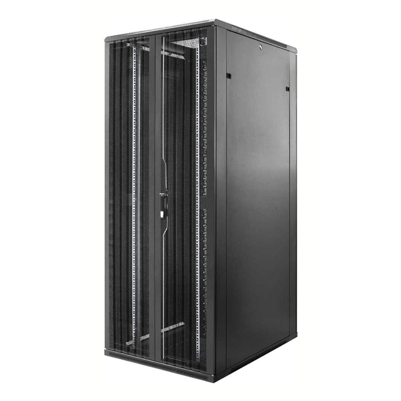 Armário para servidor 47U com portas dupla frontal e traseira perfuradas, 800x800x2200mm (LxPxA)