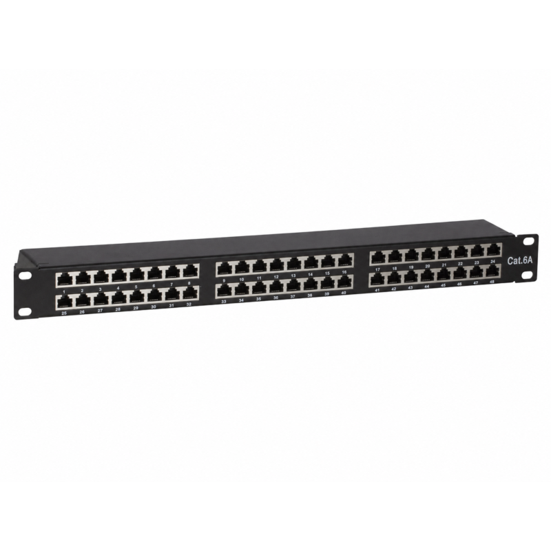 Painel de ligação CAT6a STP - 48 portas