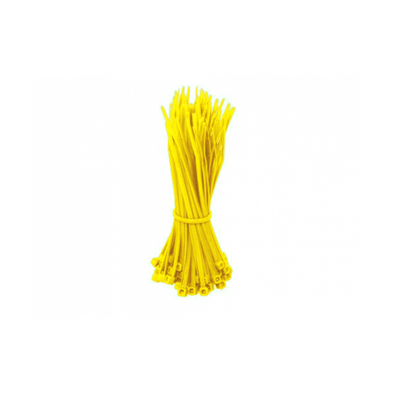 Abraçadeiras em nylon amarelas de 280 mm - 100 unidades