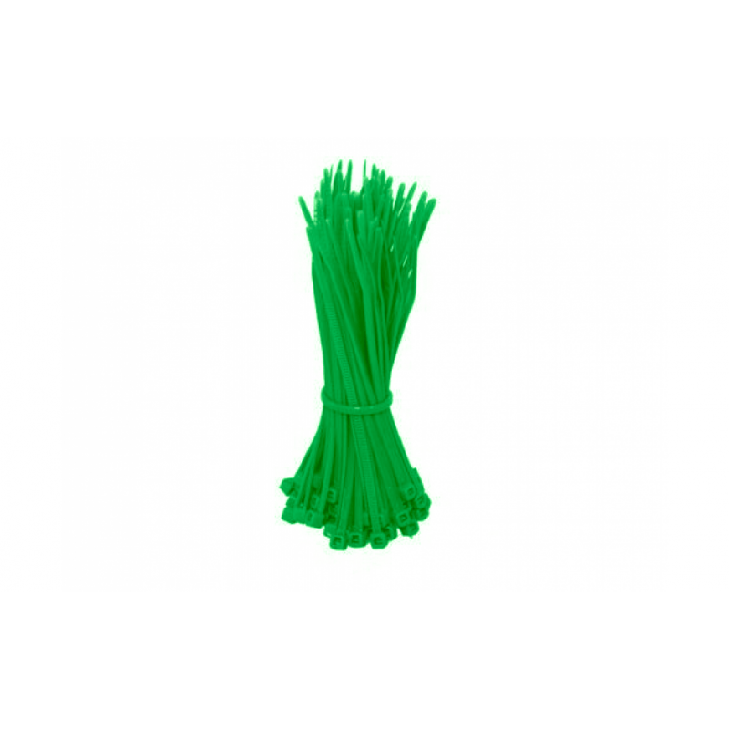 Abraçadeiras em nylon 280mm verdes - 100 unidades