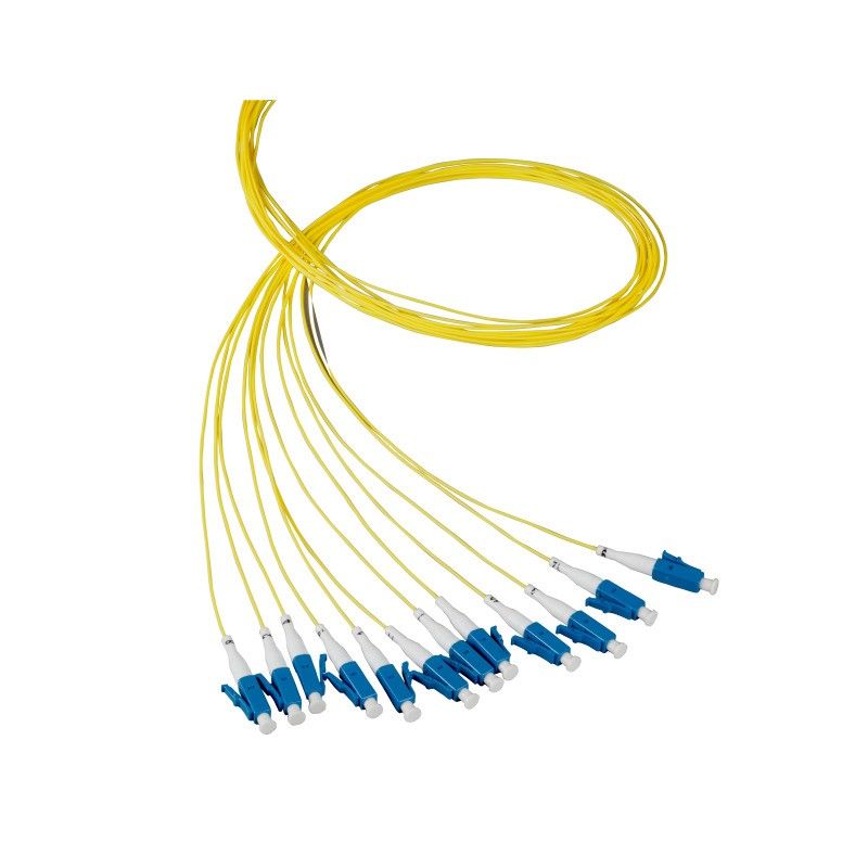Cabo pigtail de fibra ótica OS2 amarelo LC/PC - 12 unidades