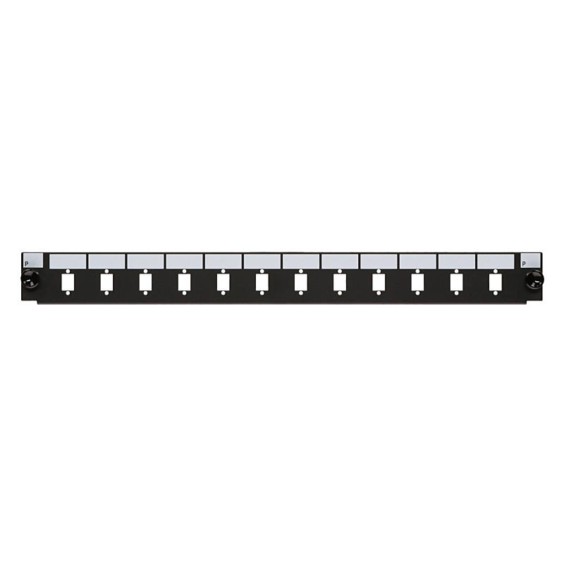 Conector frontal LC/SC de 12 portas, duplex/simplex, preto, adequado para bandeja de fibra universal.