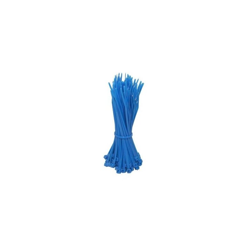 Abraçadeiras de nylon azuis de 140 mm - embalagem de 100 unidades