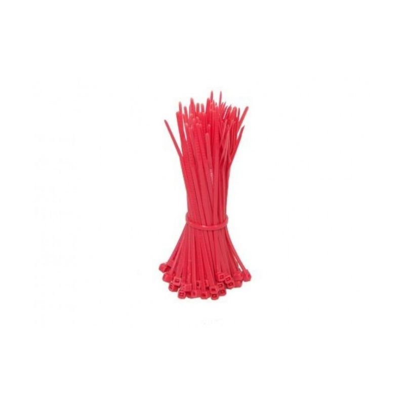 Abraçadeiras de nylon vermelhas de 280 mm - 100 unidades