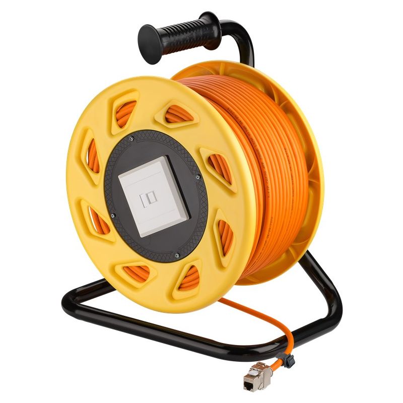 Enrolador de cabo CAT7 S/FTP com conector Keystone CAT6a - RJ45 - 50 metros